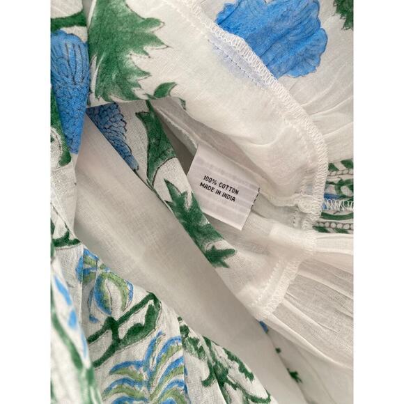 JULIET DUNN Tuckernuck White Poppy Flared Sleeve Cotton Mini Dress Block Print - Picture 11 of 11